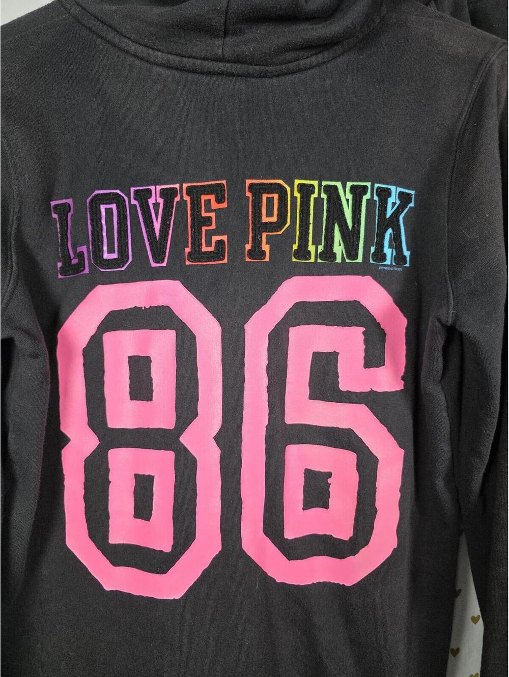 Victorias Secret Pink VINTAGE HTF Rainbow Embroidered SET Hoodie Sweats SMALL - Picture 2 of 10